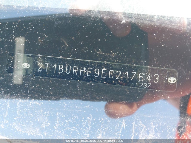 12616016 :رقم المزاد ، 2T1BURHE9EC217643 vin ، 2014 Toyota Corolla L/le/le Pls/prm/s/s Pls مزاد بيع