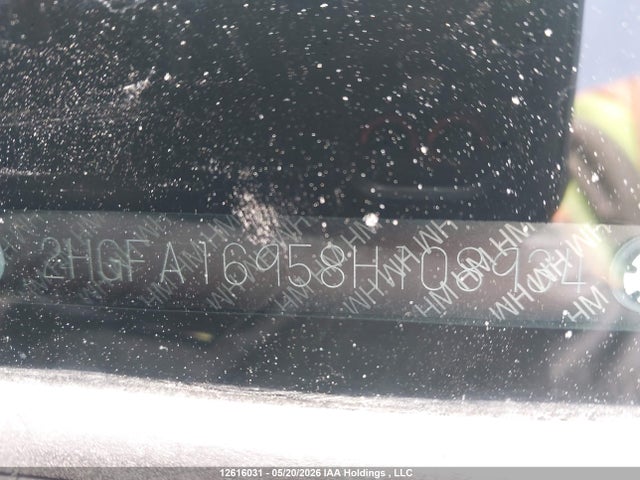 Aukcja sprzedaży 2008 Honda Civic Ex-l, vin: 2HGFA16958H108934, numer aukcji: 12616031