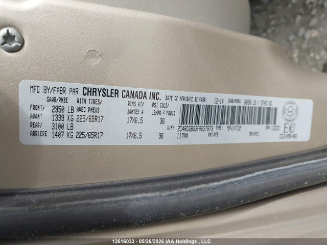 Продаж на аукціоні авто 2015 Dodge Grand Caravan Se, vin: 2C4RDGBG3FR657873, номер лоту: 12616033