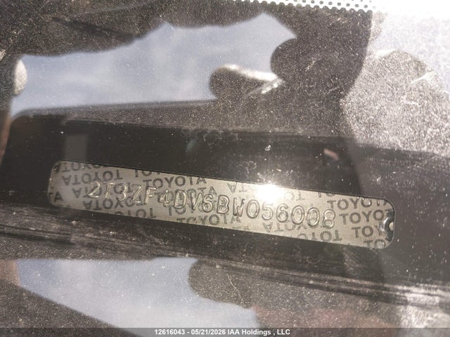 12616043 :رقم المزاد ، 2T3ZF4DV6BW056008 vin ، 2011 Toyota Rav4 مزاد بيع