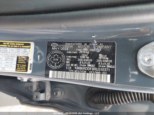 12616047 :رقم المزاد ، KM8KRDDF8RU310371 vin ، 2024 Hyundai Ioniq 5 Limited/disney 100 Platinum Edition مزاد بيع