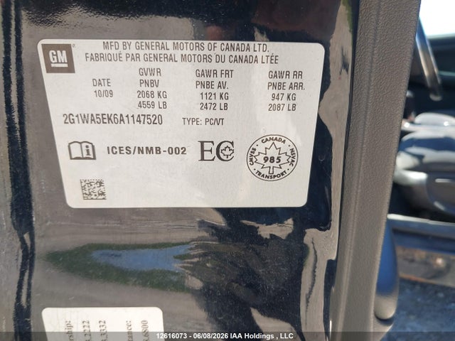 Продажа на аукционе авто 2010 Chevrolet Impala Ls, vin: 2G1WA5EK6A1147520, номер лота: 12616073