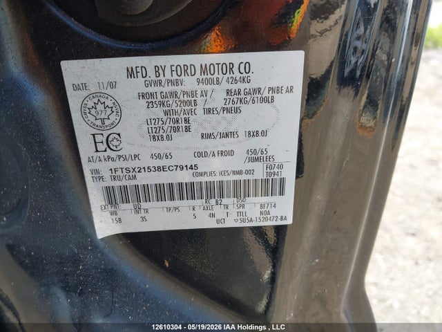 Продажа на аукционе авто 2008 Ford F-250 Fx4/lariat/xl/xlt, vin: 1FTSX21538EC79145, номер лота: 12610304