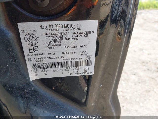 Продажа на аукционе авто 2008 Ford F-250 Fx4/lariat/xl/xlt, vin: 1FTSX21538EC79145, номер лота: 12610304