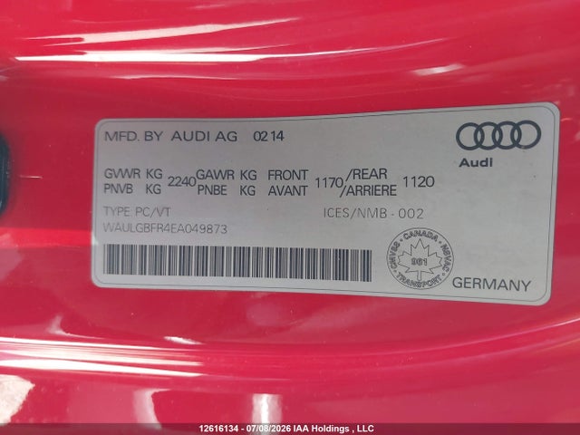 Audi S5 PREMIUM 2014 WAULGBFR4EA049873 Image 9