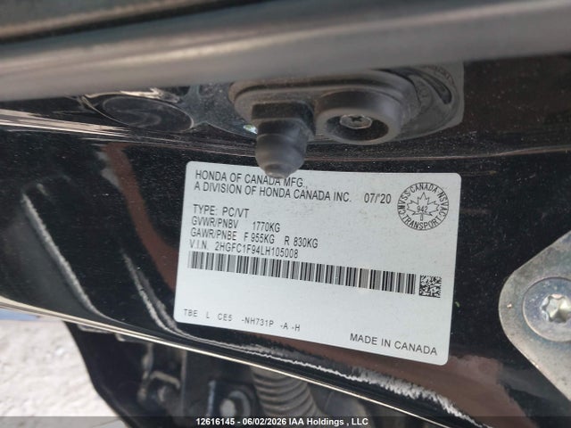2HGFC1F94LH105008 Honda Civic Touring
