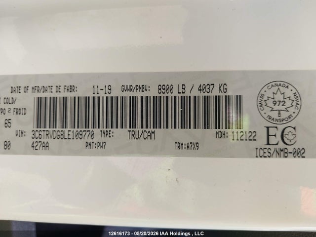 3C6TRVDG8LE109770 RAM Promaster 2500 2500 High