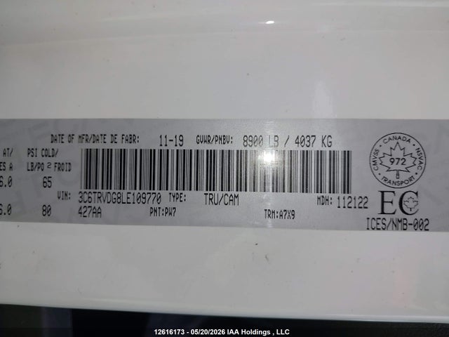 3C6TRVDG8LE109770 RAM Promaster 2500 2500 High