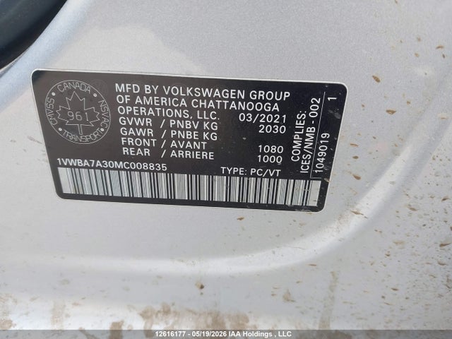 Volkswagen Passat Highline 2021 1VWBA7A30MC008835 Image 17