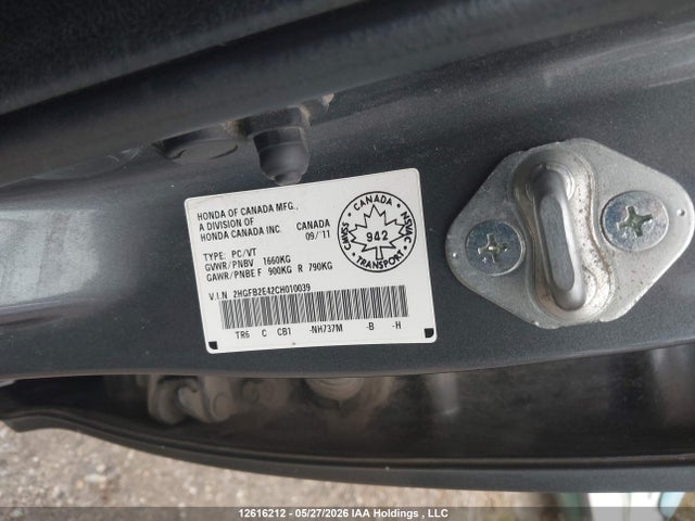 Продажа на аукционе авто 2012 Honda Civic Lx, vin: 2HGFB2E42CH010039, номер лота: 12616212