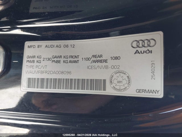 Aukcja sprzedaży 2013 Audi A5 2.0t Premium, vin: WAUMFBFR2DA008096, numer aukcji: 12595268