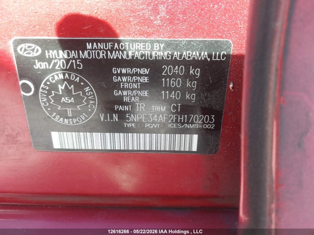 5NPE34AF2FH170203 Hyundai Sonata Sport/limited