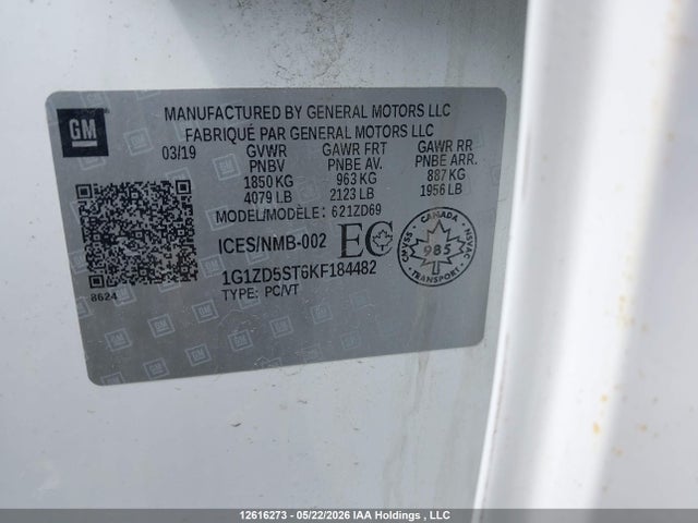 1G1ZD5ST6KF184482 Chevrolet Malibu