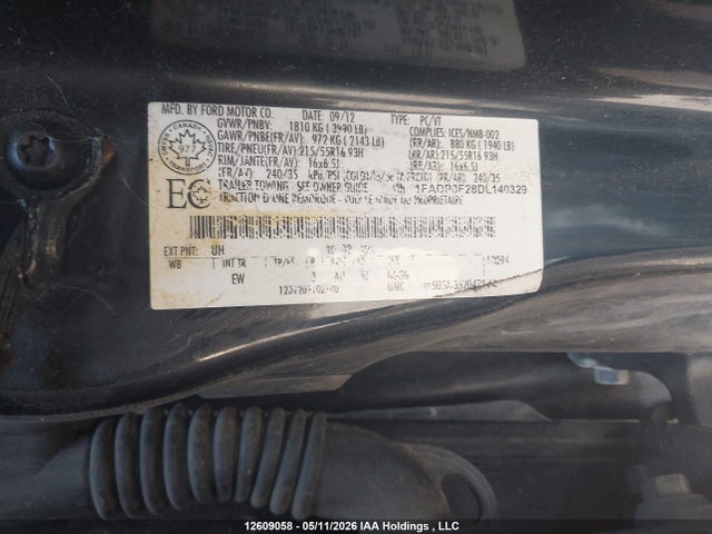 Продажа на аукционе авто 2013 Ford Focus Se, vin: 1FADP3F28DL140329, номер лота: 12609058