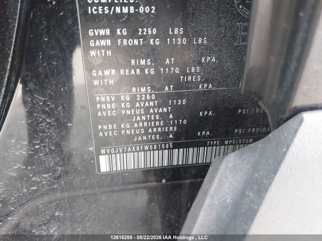 WVGJV7AX8FW581565 Volkswagen Tiguan S/se/sel/r-line