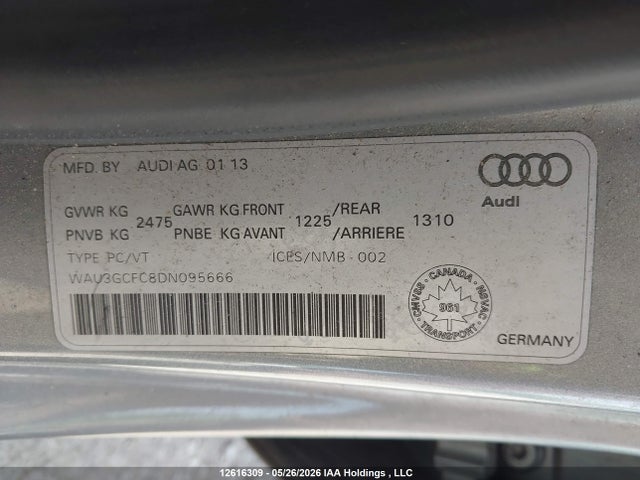 Aukcja sprzedaży 2013 Audi A7 Premium Plus, vin: WAU3GCFC8DN095666, numer aukcji: 12616309