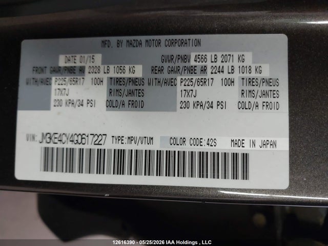 Aukcja sprzedaży 2016 Mazda Cx-5 Gs, vin: JM3KE4CY4G0617227, numer aukcji: 12616390