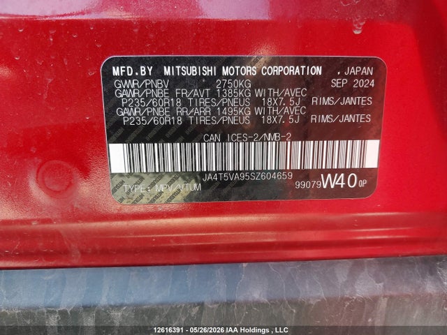 Продаж на аукціоні авто 2025 Mitsubishi Outlander Phev Le S-awc/se S-awc/sel S-awc, vin: JA4T5VA95SZ604659, номер лоту: 12616391