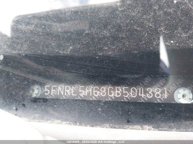 5FNRL5H63GB504381 Honda ODYSSEY EXL