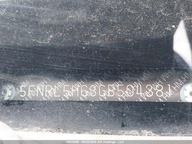 5FNRL5H63GB504381 Honda ODYSSEY EXL