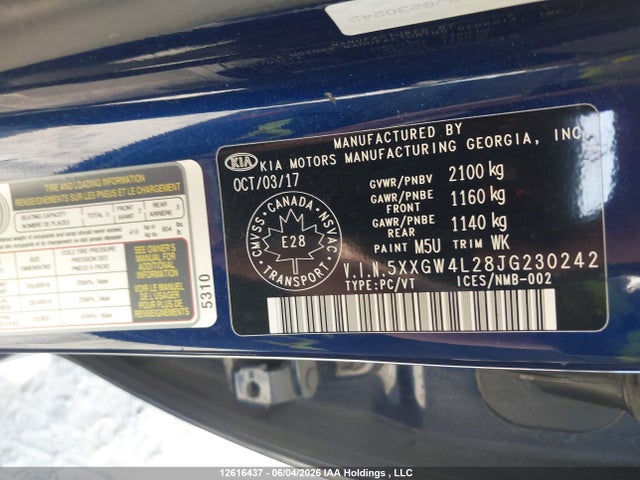 2018 Kia Optima Sx Turbo მანქანა იყიდება აუქციონზე, vin: 5XXGW4L28JG230242, აუქციონის ნომერი: 12616437