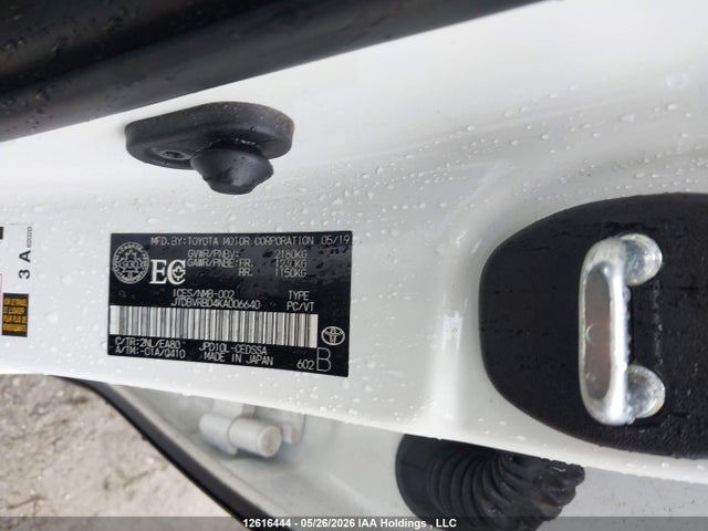 2019 Toyota Mirai მანქანა იყიდება აუქციონზე, vin: JTDBVRBD4KA006640, აუქციონის ნომერი: 12616444