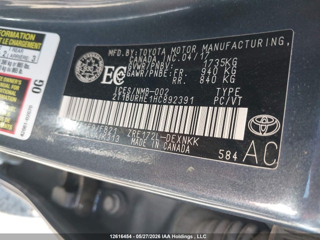 Продаж на аукціоні авто 2017 Toyota Corolla Le, vin: 2T1BURHE1HC892391, номер лоту: 12616454