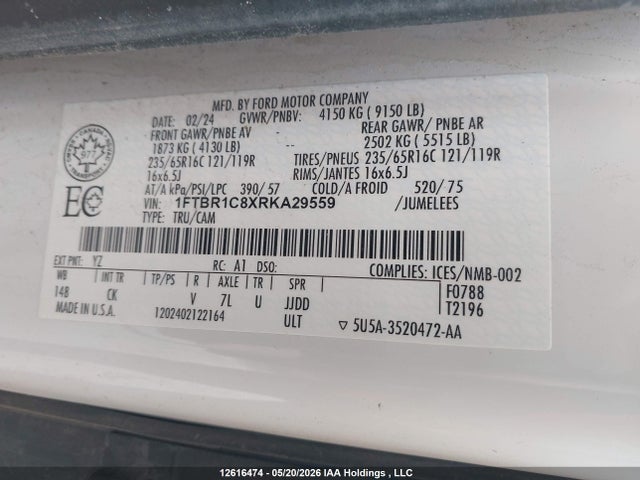 1FTBR1C8XRKA29559 Ford Transit T-250