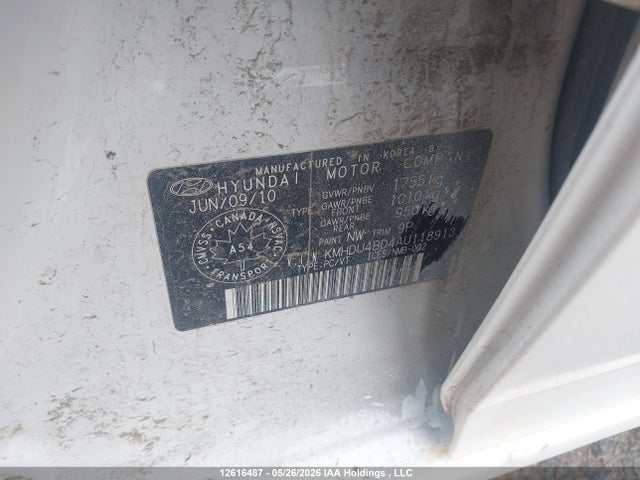 Aukcja sprzedaży 2010 Hyundai Elantra Blue/gls/se, vin: KMHDU4BD4AU118913, numer aukcji: 12616487