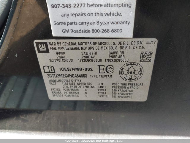 3GTU2MEC4HG454863 GMC Sierra K1500 Sle