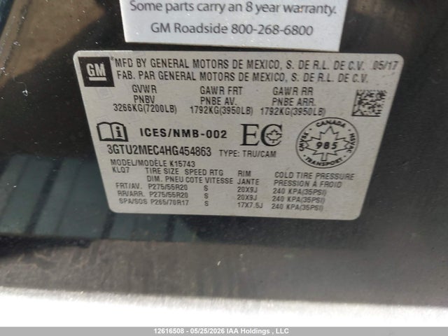 3GTU2MEC4HG454863 GMC Sierra K1500 Sle