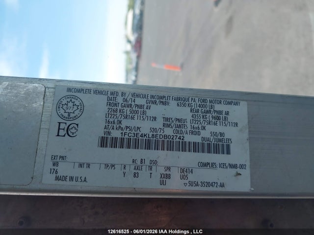 Aukcja sprzedaży 2014 Ford E-450 Stripped, vin: 1FC3E4KL8EDB02742, numer aukcji: 12616525