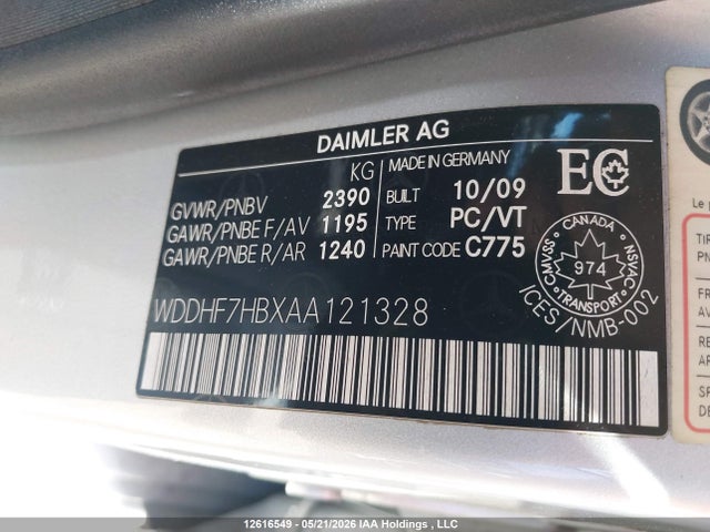 12616549 :رقم المزاد ، WDDHF7HBXAA121328 vin ، 2010 Mercedes-benz E 63 Amg مزاد بيع