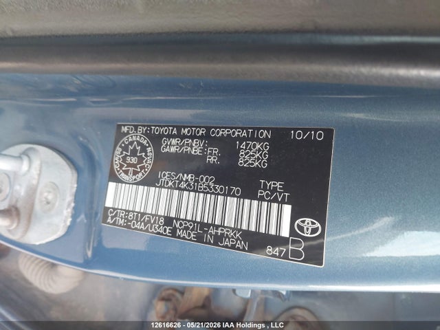 Продаж на аукціоні авто 2011 Toyota Yaris, vin: JTDKT4K31B5330170, номер лоту: 12616626