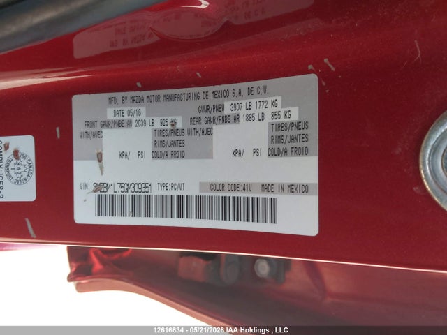 3MZBM1L75GM309351 Mazda 3 TOURING
