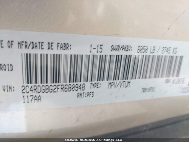 2C4RDGBG2FR680948 Dodge Grand Caravan Se