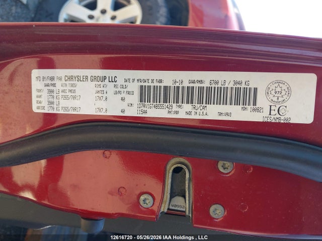 12616720 :رقم المزاد ، 1D7RV1GT4BS551429 vin ، 2011 Dodge Ram 1500 مزاد بيع