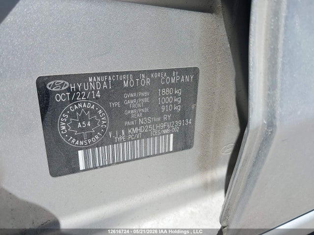 Продаж на аукціоні авто 2015 Hyundai Elantra Gt, vin: KMHD25LH9FU239134, номер лоту: 12616724
