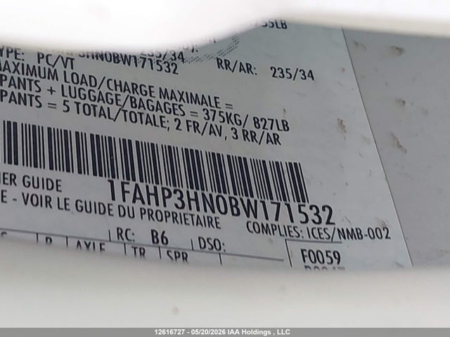 Продажа на аукционе авто 2011 Ford Focus Sel, vin: 1FAHP3HN0BW171532, номер лота: 12616727
