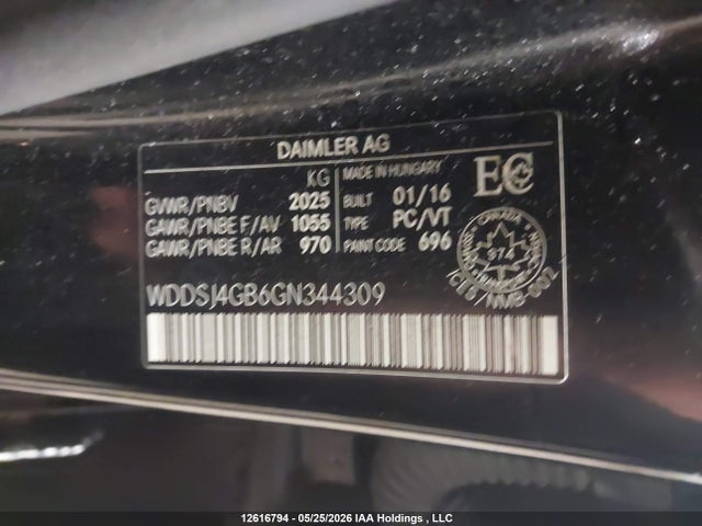 Продажа на аукционе авто 2016 Mercedes-benz Cla 250 4matic, vin: WDDSJ4GB6GN344309, номер лота: 12616794