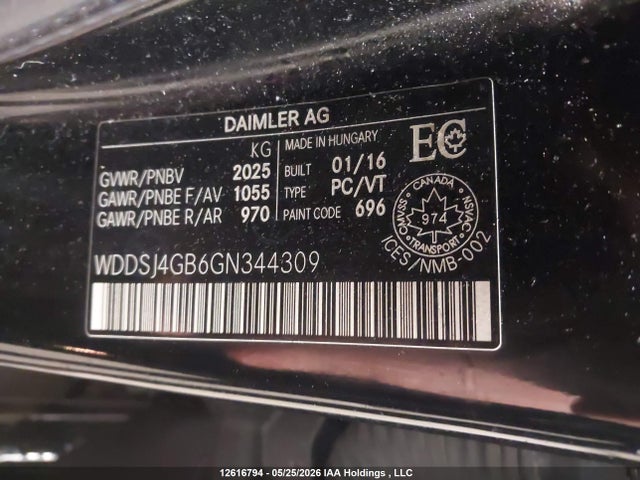 Продажа на аукционе авто 2016 Mercedes-benz Cla 250 4matic, vin: WDDSJ4GB6GN344309, номер лота: 12616794