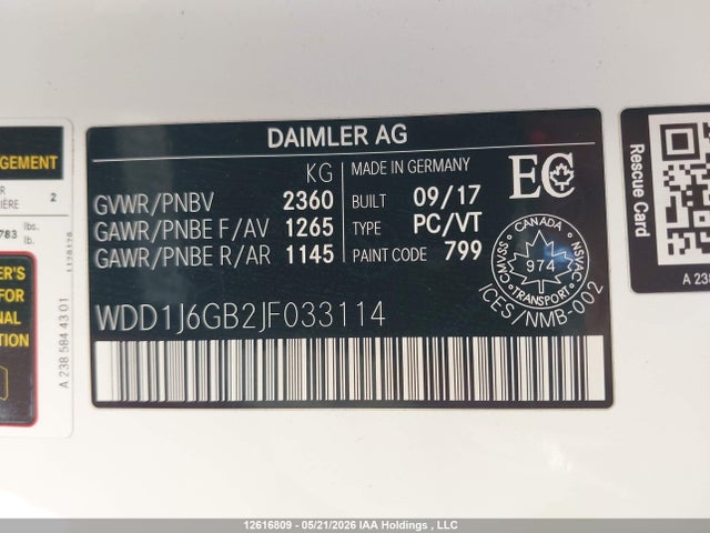 Продажа на аукционе авто 2018 Mercedes-benz E 400 4matic, vin: WDD1J6GB2JF033114, номер лота: 12616809