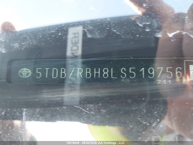 Продаж на аукціоні авто 2020 Toyota Highlander Le, vin: 5TDBZRBH8LS519756, номер лоту: 12616845
