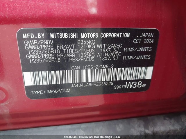 Mitsubishi Outlander Es 2024 JA4J4UA86RZ635229 Image 9