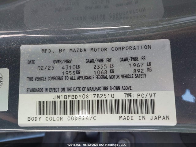 JM1BPBDY0S1782510 Mazda 3 Gt