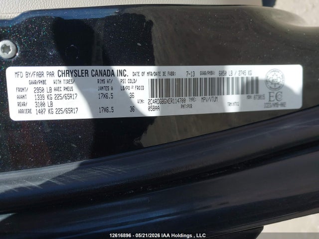 2C4RDGBGXER114700 Dodge Grand Caravan Se/sxt