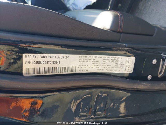 12616912 :رقم المزاد ، 1C4RDJDG5TC183343 vin ، 2026 Dodge Durango Gt Plus مزاد بيع