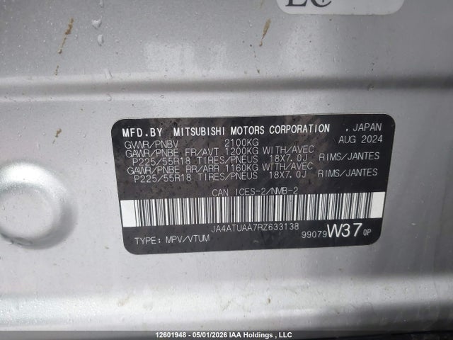 JA4ATUAA7RZ633138 Mitsubishi Eclipse Cross Es
