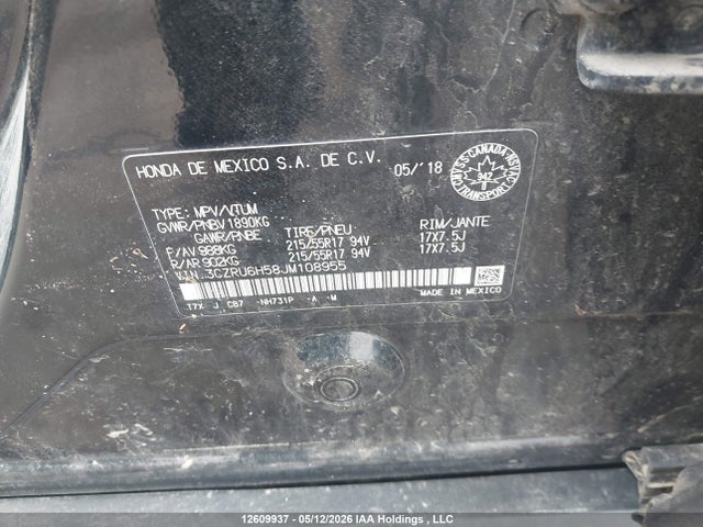 3CZRU6H58JM108955 Honda HR-V EX