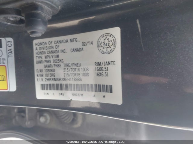 2HKRM4H38EH118986 Honda CR-V LX